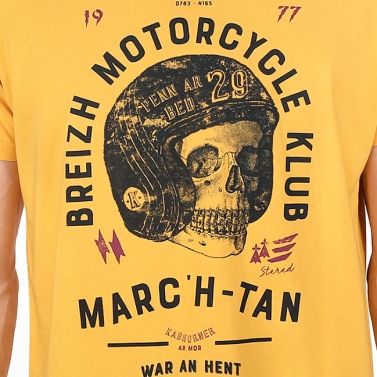 T-shirt Breizh Motorcycle Klub - Jaune Caraïbe