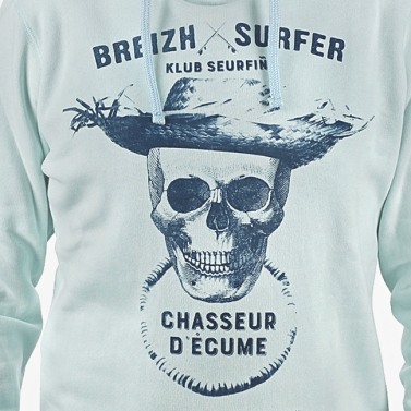 Sweat à capuche Breizh Surfer - Menthe glacée