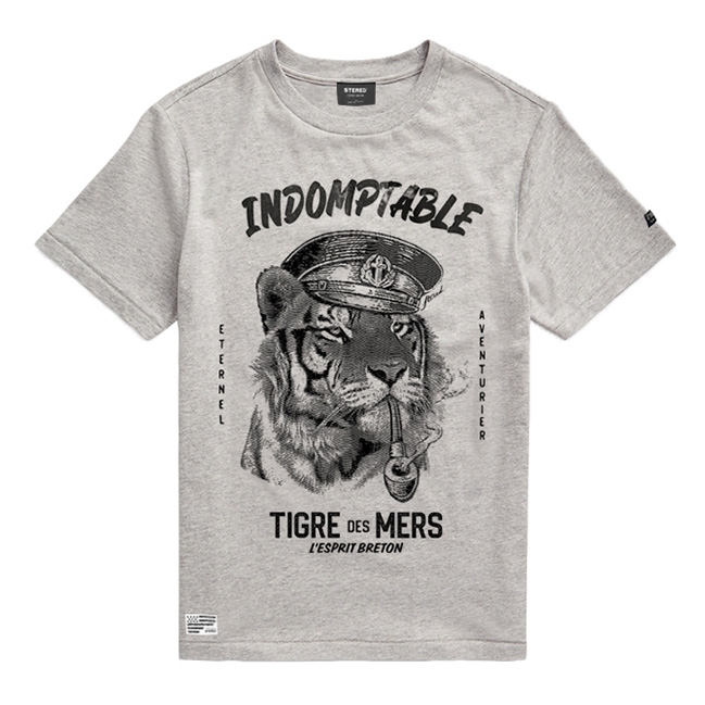 T-shirt Enfant Tigre des Mers - Gris Chiné