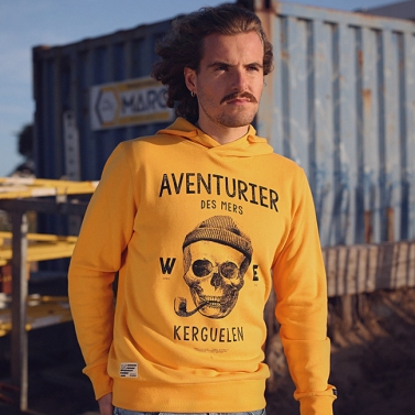 Sweat à capuche Aventurier des Mers - Jaune caraïbe