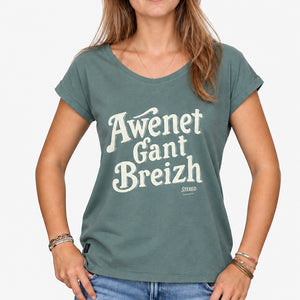 T-shirt Femme Awenet Gant Breizh - Vert