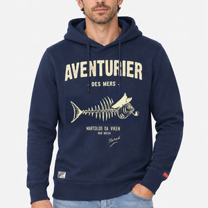 Sweat à capuche Aventurier Pesk Bleu marine Homme STERED