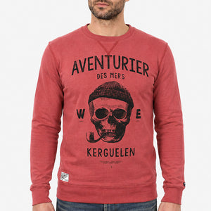 Sweat-shirt Aventurier des Mers - Brique homme stered 