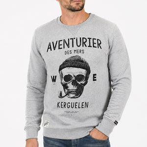 Sweat-shirt Aventurier des Mers - Gris chiné homme stered