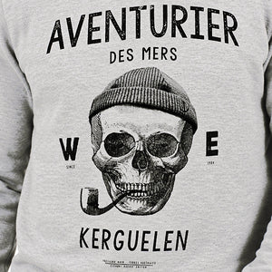 Sweat-shirt Aventurier des Mers - Gris chiné