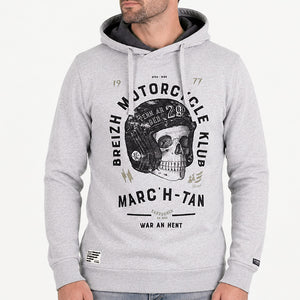 Sweat à capuche Breizh Motorcycle Klub - Gris chiné homme stered