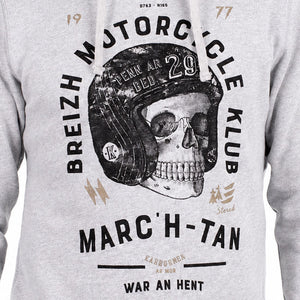 Sweat à capuche Breizh Motorcycle Klub - Gris chiné