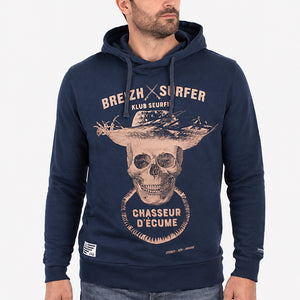 Sweat à capuche Breizh Surfer - Marine homme stered
