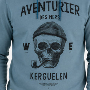 Sweat à capuche Aventurier des Mers - Pétrole