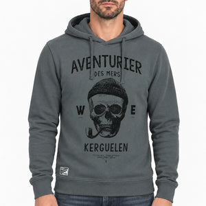 Sweat à capuche Aventurier des Mers - Kaki urban homme STERED