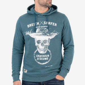 Sweat à capuche Breizh Surfer - Pétrole homme stered