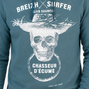 Sweat à capuche Breizh Surfer - Pétrole
