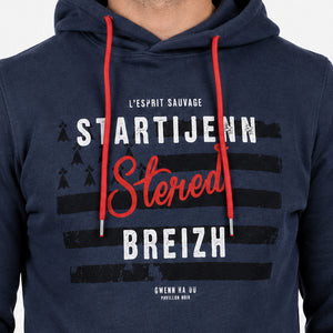 Sweat à capuche Startijenn Drapeau - Marine