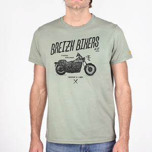 T-shirt Breizh Bikers Vert Olive Homme STERED