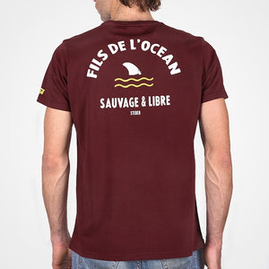 T-shirt Fils de l'Océan Prune Homme STERED