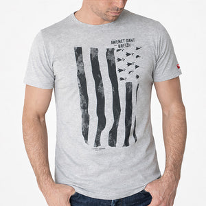 T-shirt Gwenn ha du Gris Homme STERED