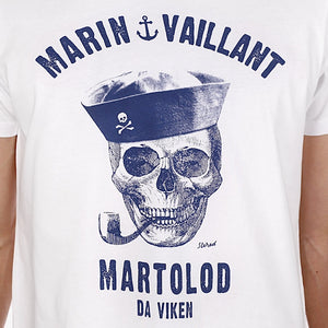 T-shirt marin vaillant blanc