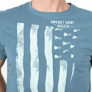 T-shirt Gwenn ha du Bleu lagon