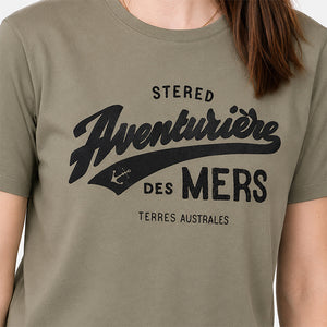 T-shirt Femme Aventurière Terres Australes - Kaki