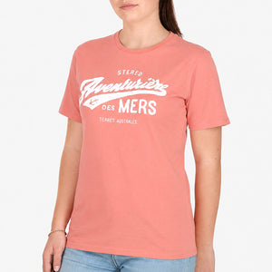 T-shirt Femme Aventurière Terres Australes - Rose terracotta