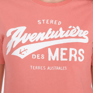T-shirt Femme Aventurière Terres Australes - Rose terracotta