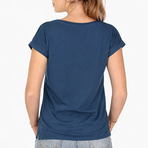 T-shirt Femme Aventurier Pesk - Bleu pivoine