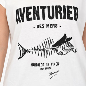 T-shirt Femme Aventurier Pesk - Écru