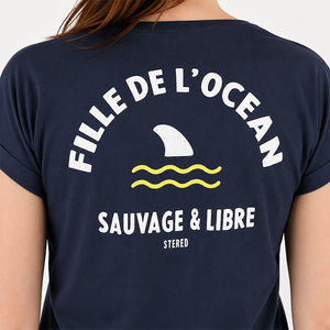 T-shirt Femme Fille de l'Océan - Marine