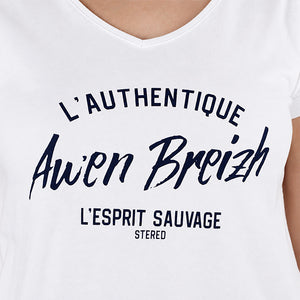 T-shirt Femme L'Authentique Awen Breizh - Blanc