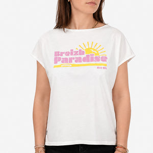 T-shirt Femme Paradise - Écru femme stered