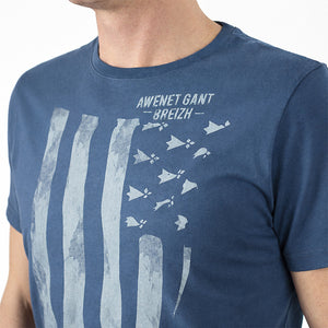 T-shirt Gwenn ha du Bleu tempête