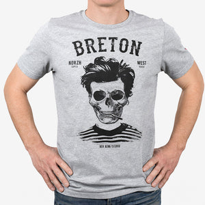 T-shirt Breton Bev Atav Gris Clair Homme STERED