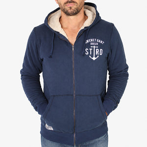 Veste sherpa Awen - Marine homme stered