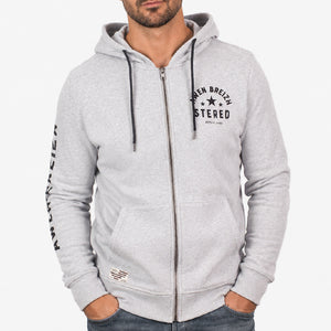 Veste zippée Awen Breizh Etoiles - Gris chiné homme stered