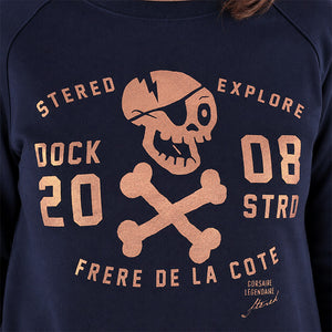Sweat Ras de Cou Explore Marine Femme STERED