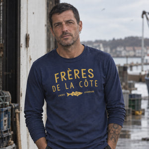 T-shirt manches longues frères de la côte bleu Homme STERED