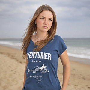 T-shirt Aventurier Pesk Bleu pivoine Femme STERED