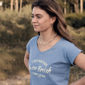 T-shirt L'Authentique Awen Breizh Bleu denim Femme STERED