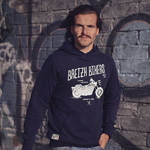 Sweat à capuche Breizh bikers marine homme STERED