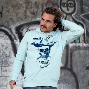 Sweat à capuche Breizh surfer menthe glacée homme STERED