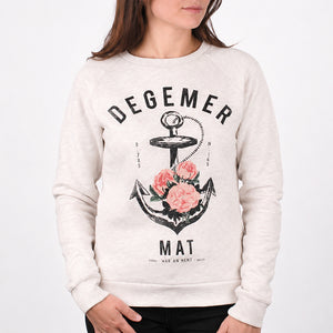 Sweat-shirt Degemer Mat Ecru Chiné Femme STERED