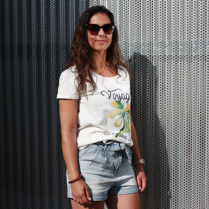 T-shirt Voyage en eaux salées Ecru Femme STERED