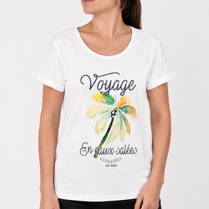 T-shirt Voyage en eaux salées Ecru Femme STERED