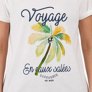 T-shirt Voyage en eaux salées Ecru Femme STERED