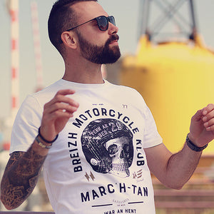 T-shirt Breizh Motorcycle Klub Blanc Homme STERED