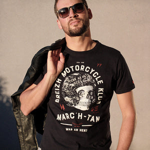 T-shirt Breizh Motorcycle Klub Marine Homme STERED