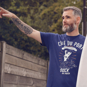 T-shirt Café du Port bleu océan Homme STERED