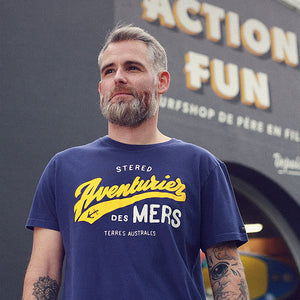 T-shirt Aventurier Terres Australes Bleu ocean Homme STERED