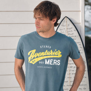 T-shirt Aventurier Terres Australes Bleu Pétrole