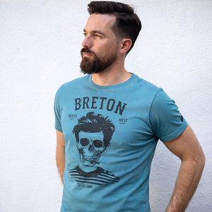 T-shirt Breton Bev Atav Bleu Lagon homme STERED